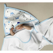 Полотенце большое с уголком для купания новорожденного "Буль-буль-8" 110х110 см
