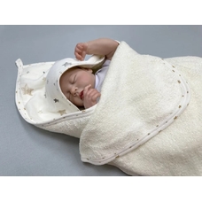 Полотенце большое с уголком для купания новорожденного "Буль-буль-2" 110х110 см