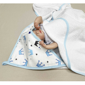 Полотенце большое с уголком для купания новорожденного "Буль-буль-8" 110х110 см