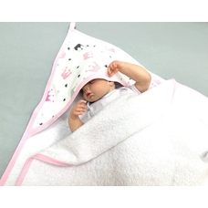 Полотенце большое с уголком для купания новорожденного "Буль-буль-3" 110х110 см