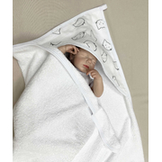 Полотенце большое с уголком для купания новорожденного "Буль-буль-7" 110х110 см