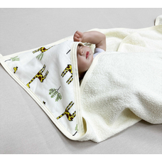 Полотенце большое с уголком для купания новорожденного "Буль-буль-6" 110х110 см