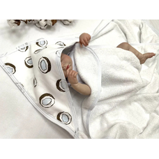 Полотенце большое с уголком для купания новорожденного "Буль-буль-4" 110х110 см