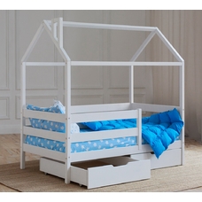 Детская кроватка-домик Сказка (белая эмаль)